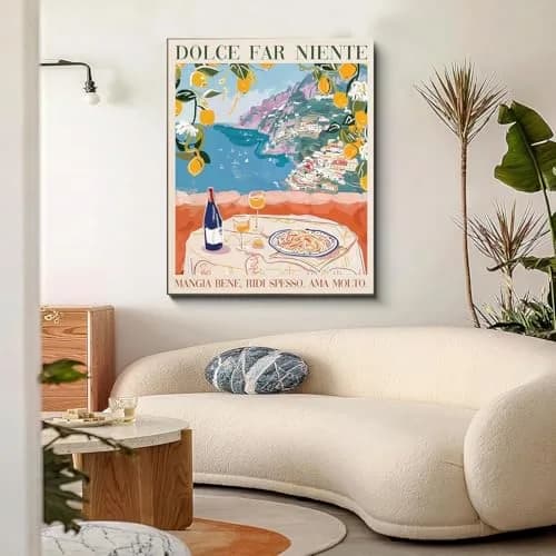 Fairyland JinWenn Italian Pasta Wine Paint by Numbers Kit for Adults Canvas 29.6 x 19.4 cm (11.6 x 7.6 inches) | Relaxing Hobby for Beginners thumbnail 2