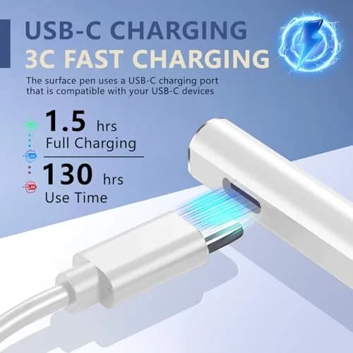EVACH Rechargeable MPP 2.0 Tilt Pen for HP Laptops with 4096 Pressure Sensitivity, White thumbnail 3