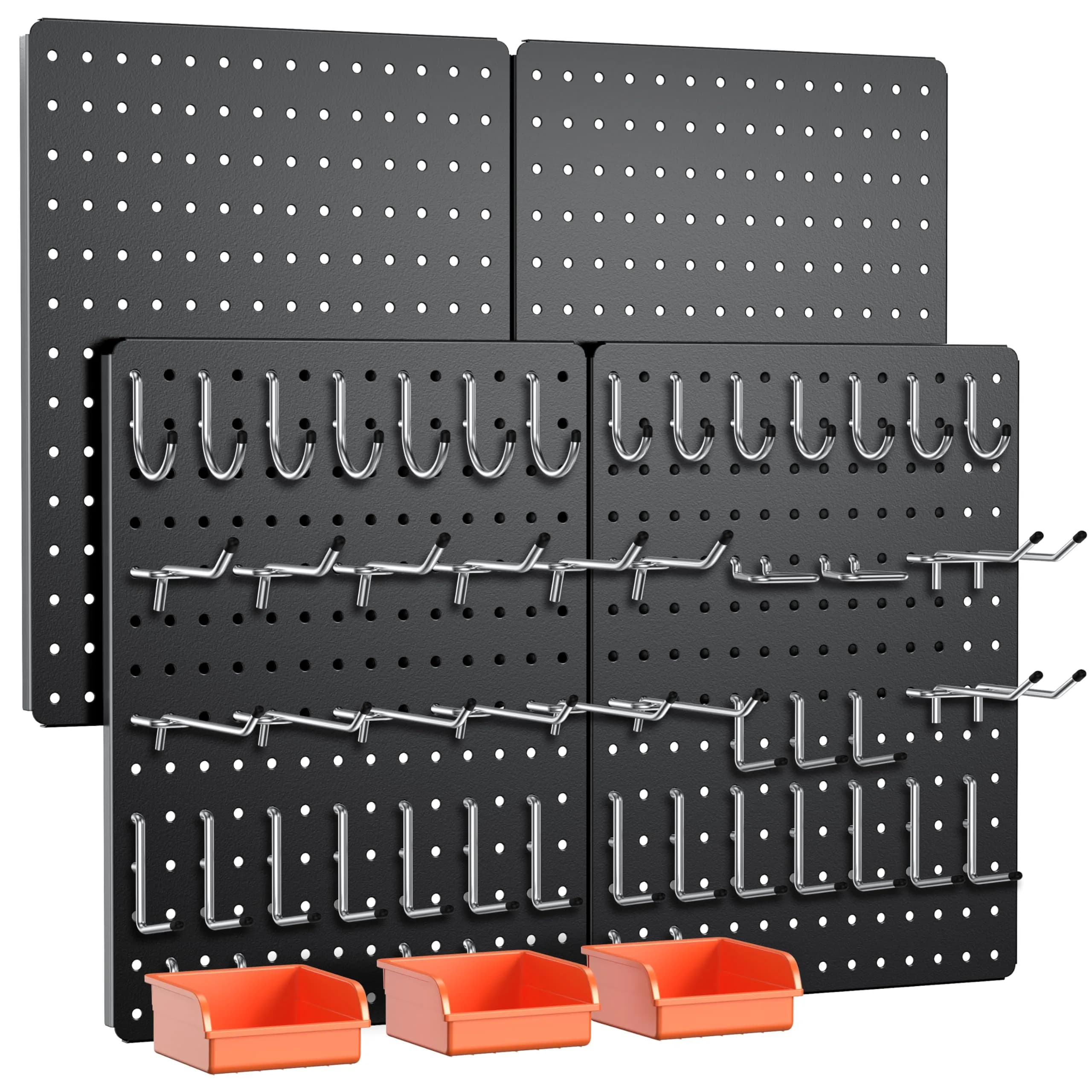 Hogurity Metal Peg Board 4 Pack 12"×16" Heavy Duty Wall Panels | Versatile Tool Organizer for Garage & Workshop - main product image