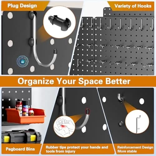 Hogurity Metal Peg Board 4 Pack 12"×16" Heavy Duty Wall Panels | Versatile Tool Organizer for Garage & Workshop thumbnail 3