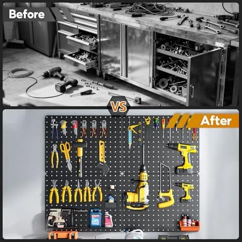 Hogurity Metal Peg Board 4 Pack 12"×16" Heavy Duty Wall Panels | Versatile Tool Organizer for Garage & Workshop thumbnail 4