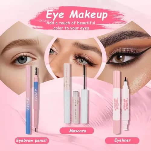 MONRUEVT All-in-One Makeup Kit for Women & Teens | 16-Shade Eyeshadow Palette, Foundation, Brushes & More thumbnail 4