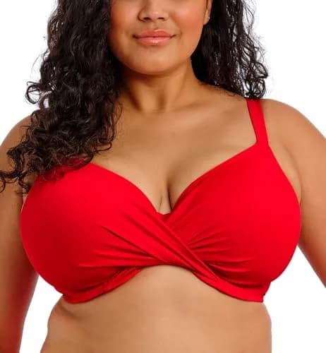 Elomi Swim Plain Sailing Underwire Bikini Top 36J Lava | Supportive Plunge Design thumbnail 1