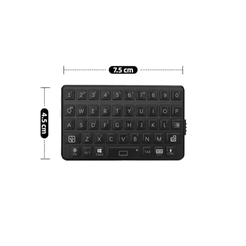 EXknight Mini Bluetooth Keyboard - Retro Clicky Style, Black | Compact Wireless Mechanical Keyboard for Tablets & Phones thumbnail 3