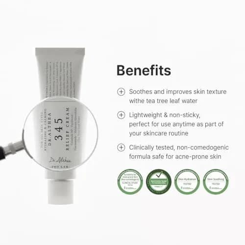 Dr.Althea 345 Relief Cream 100ml (3.38 Fl Oz) | Soothes Blemishes & Hydrates Sensitive Skin thumbnail 3