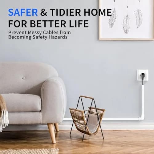 Delamu 236in (600cm) Cord Hider Kit | Paintable Snap-on Wire Cover for Single Wire Management thumbnail 8