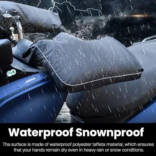 Sparkmods Motorcycle Handlebar Muffs Gloves Riding Cycling Mitten X-Large | Windproof Waterproof Hand Covers thumbnail 2