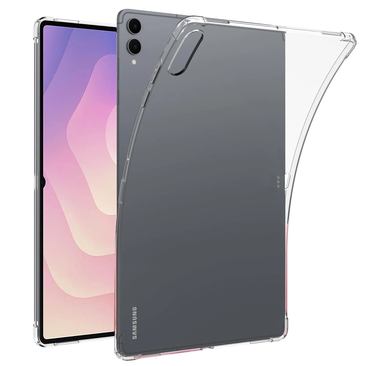 Ltezixal Transparent TPU Case for Samsung Galaxy Tab S11 Ultra/S12 Ultra | Anti-Scratch Drop Bumper — Clear black