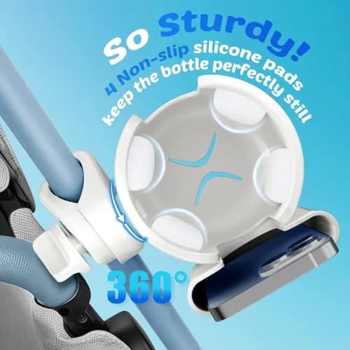 Guiseapue 2-in-1 Stroller Cup Holder with Phone Holder, White | Universal Fit for Bikes & Walkers thumbnail 5