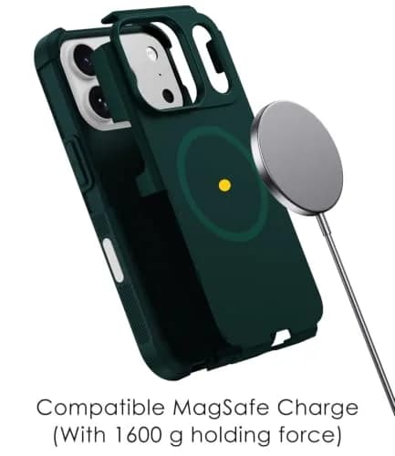 Diverbox MagSafe Rugged Case for iPhone 17 Pro & 18 Pro, Dark Green | Military Drop-Grade Protection thumbnail 5