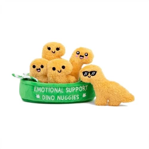 WHAT DO YOU MEME? Emotional Support Dino Nuggies Plush Toy Set (5 Plushies + Basket) | ASTM-Tested, Non-Toxic Polyester thumbnail 1