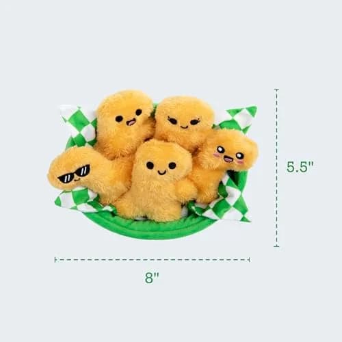 WHAT DO YOU MEME? Emotional Support Dino Nuggies Plush Toy Set (5 Plushies + Basket) | ASTM-Tested, Non-Toxic Polyester thumbnail 4