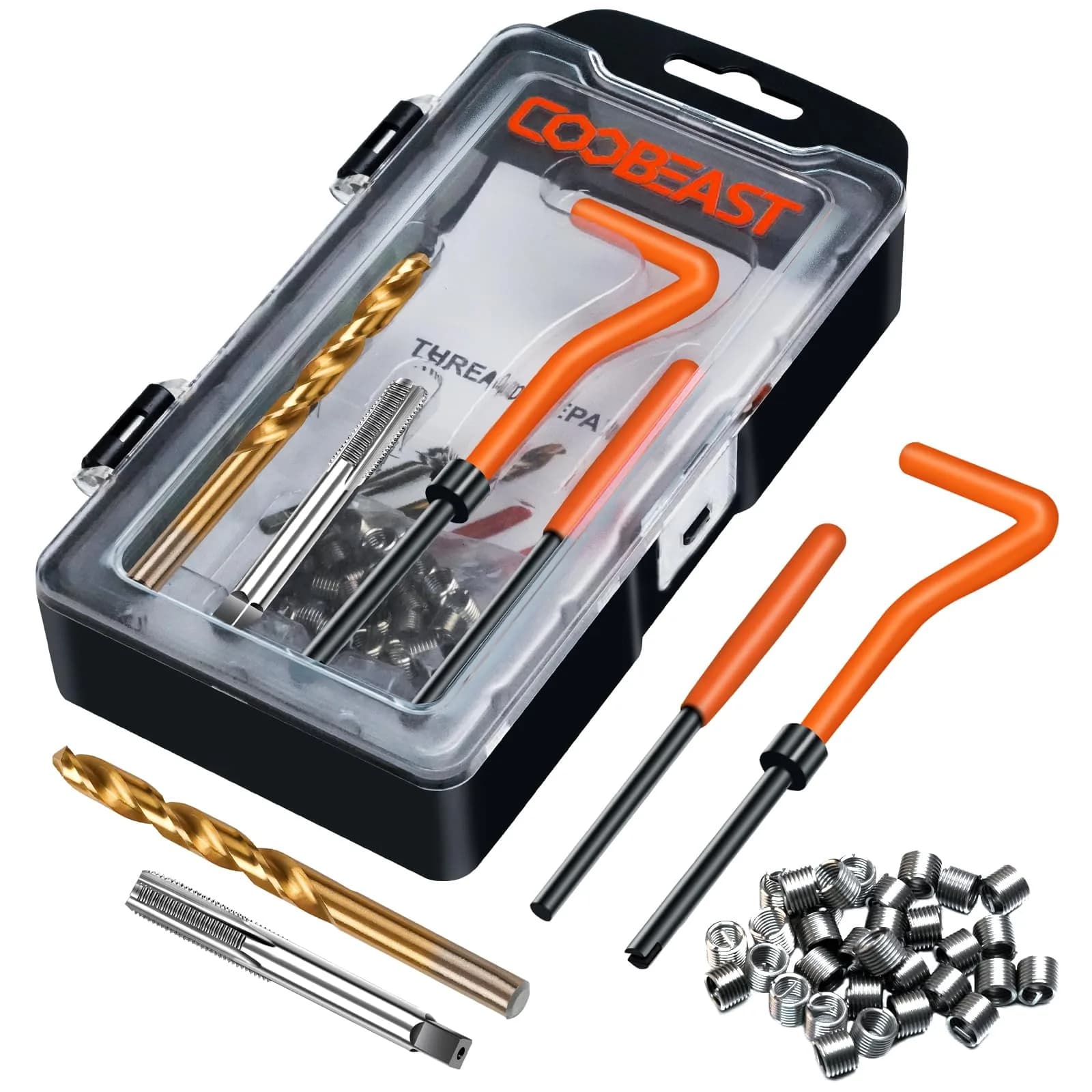 coobeast 131PCS Metric Thread Repair Kit M5-M12 | Restore Stripped Threads — M6x1.0