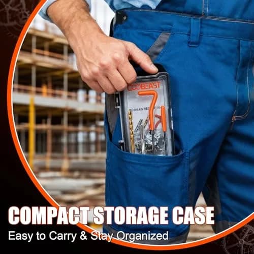 coobeast M6x1.0 Thread Repair Kit with 30 Inserts & HSS Drill Bits | Complete Helicoil Set for Automotive Engine thumbnail 7