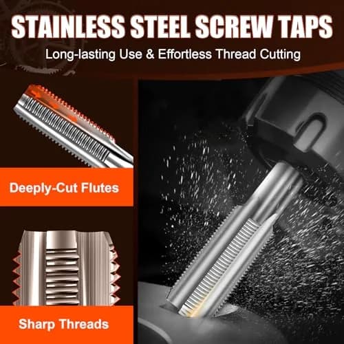 coobeast 320-Piece Metric & SAE Helical Thread Repair Kit with Titanium-Coated Drill Bits & HSS Taps | 3.08 kg (6.8 lb) thumbnail 4