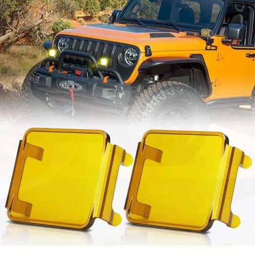 SWATOW INDUSTRIES Yellow 3 Inch LED Light Bar Covers (2-Pack) | Protects Pod Lights in Fog & Rain thumbnail 8