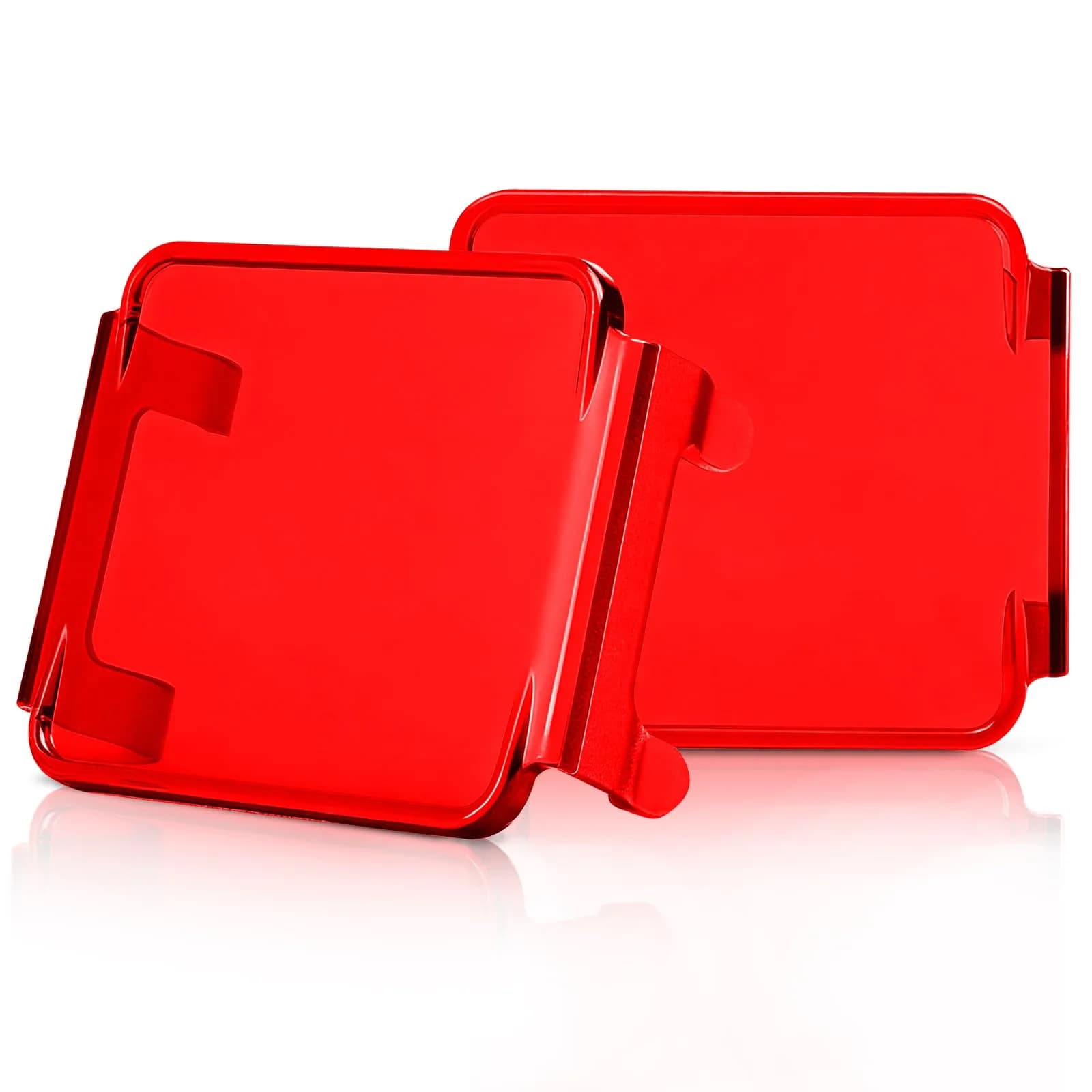 SWATOW INDUSTRIES 3 Inch Amber LED Pod Light Covers (2-Pack) | Street Legal Protection — Red