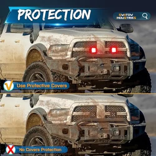 SWATOW INDUSTRIES Red 3 Inch LED Pod Covers Pair | Warning Light Safety Signal Covers thumbnail 4