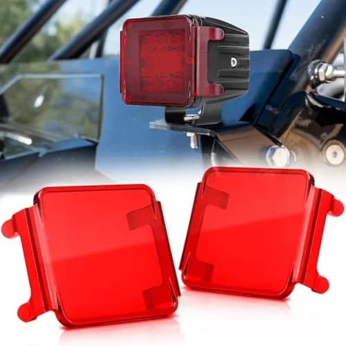SWATOW INDUSTRIES Red 3 Inch LED Pod Covers Pair | Warning Light Safety Signal Covers thumbnail 8