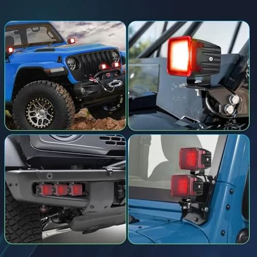 SWATOW INDUSTRIES Red 3 Inch LED Pod Covers Pair | Warning Light Safety Signal Covers thumbnail 3