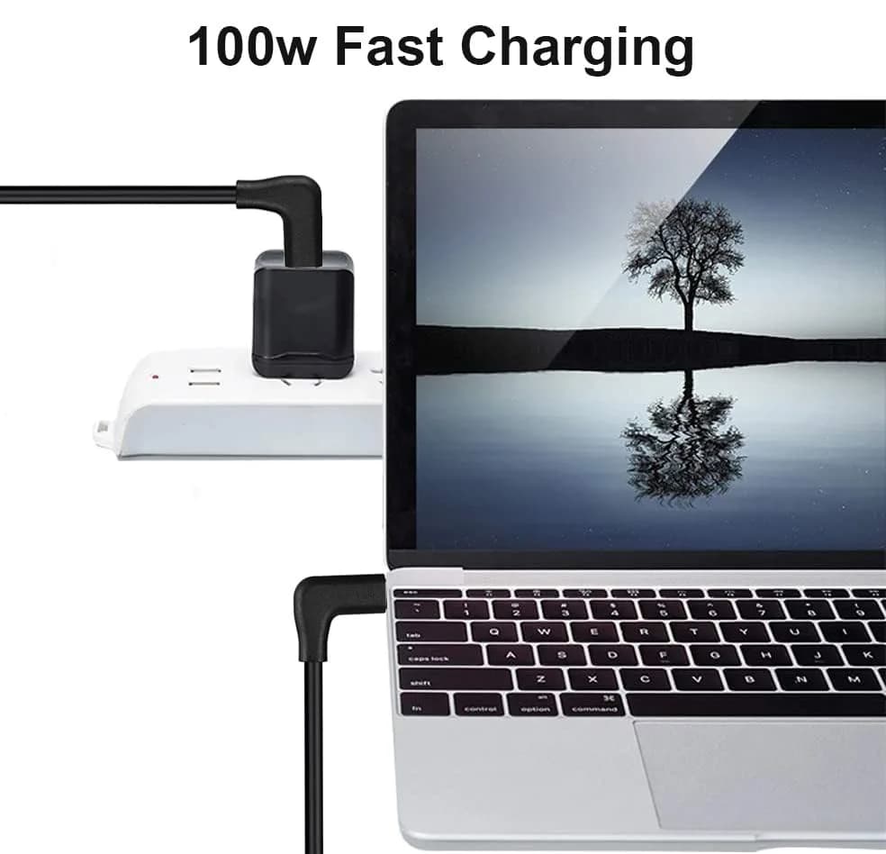QCEs Right Angle USB C to USB C Cable 3.3Ft (1m) | 20Gbps Data, 4K Video, 100W Charging thumbnail 6