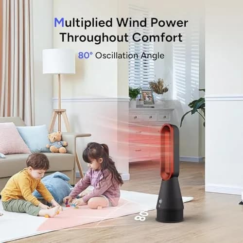 Faryuan Bladeless Fan, 25 Inch | Heating & Cooling & Filter Combo Tower Fan 80° Oscillating thumbnail 6