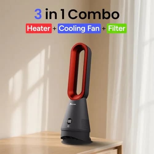 Faryuan Bladeless Fan, 25 Inch | Heating & Cooling & Filter Combo Tower Fan 80° Oscillating thumbnail 2