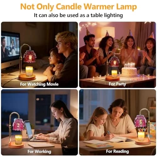 Flyzenvibe Candle Warmer Lamp with Timer & Dimmer | 4-Level Dimmable Flower Heat Lamp for Jar Candles, Purple thumbnail 6