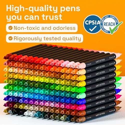 ARTISTRO 150 Acrylic Dual-Tip Glass Marker Pens for Wine Glasses, Tumblers & Ceramics | 150-Count Multicolor Set thumbnail 9
