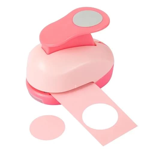 QIQQIKIN 1-Inch Circle Paper Punch Pink | Heavy Duty Craft Tool for Scrapbooking, Card Making, Gift Tags, Invitations thumbnail 1