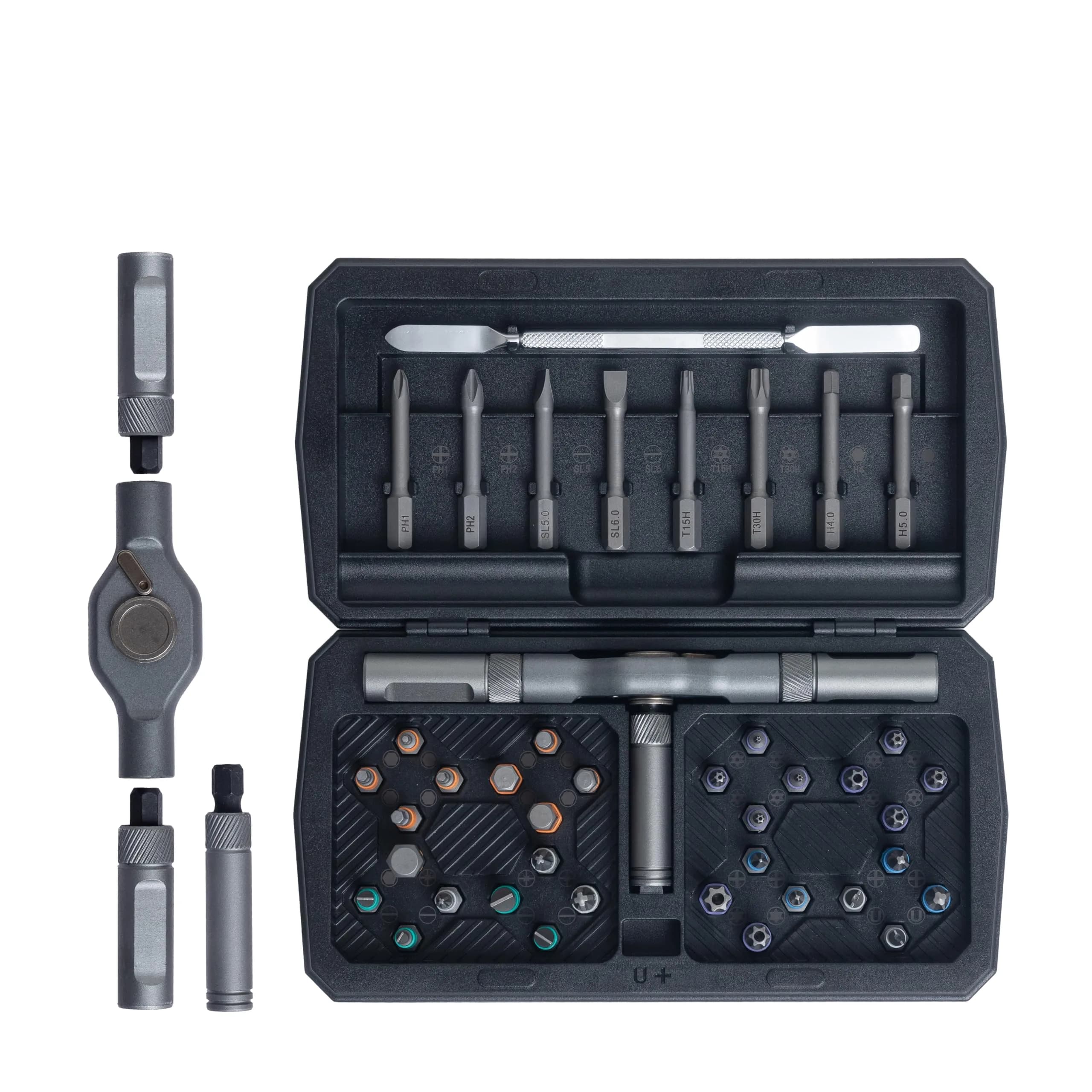 ANVANNA 42 in 1 Magnetic Screwdriver Set | Multi Bit Ratcheting Tool for DIY & Professionals — Black Ratchet