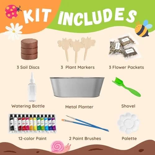 PLANTMEW Paint & Plant Flower Growing Kit for Kids | Creative Gardening Set for Ages 5-12 thumbnail 2