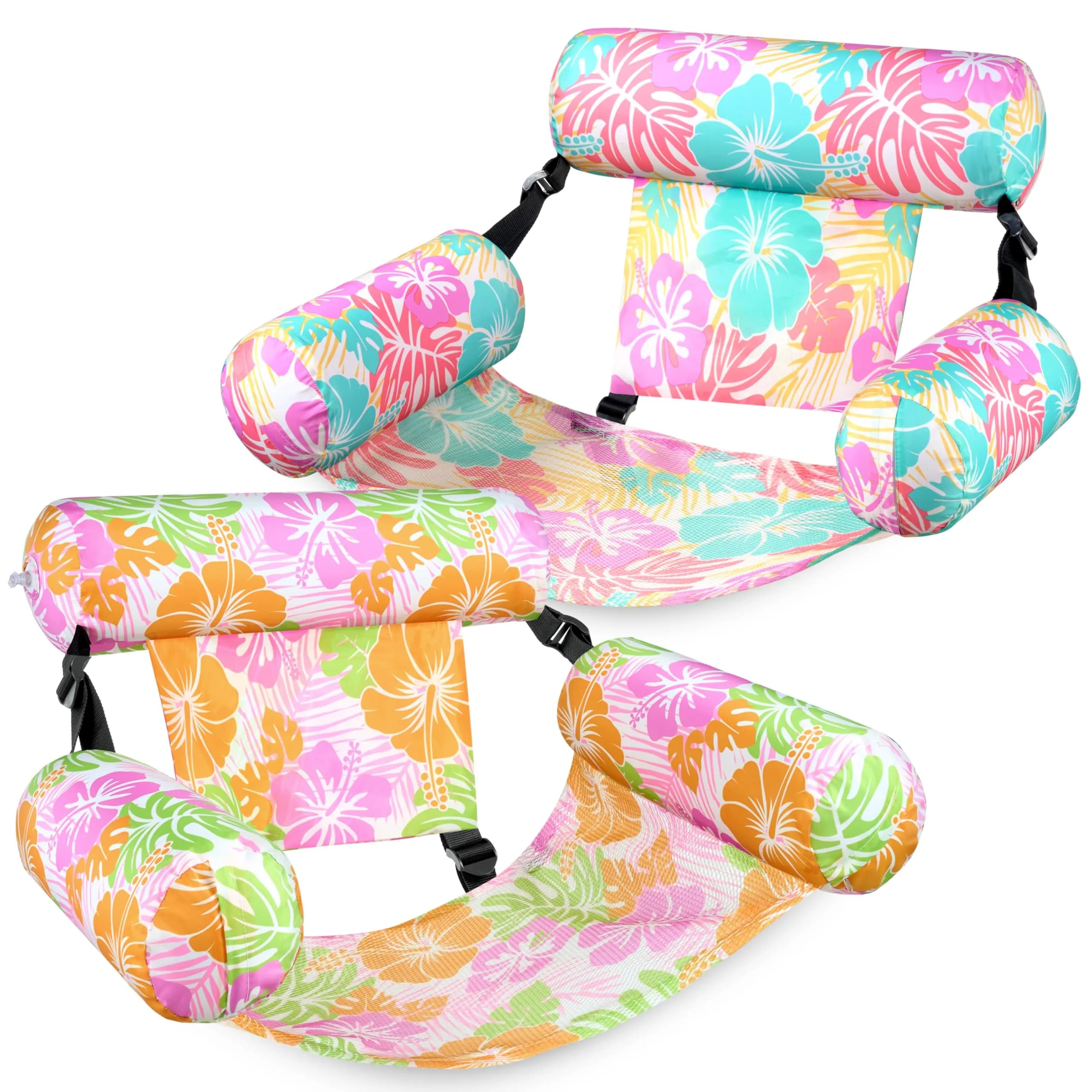 Sloosh Inflatable Pool Floats Lounge Chairs 2-Pack | 113 kg (250 lb) Weight Capacity