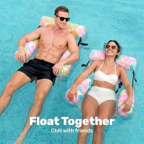 Sloosh Inflatable Pool Floats Lounge Chairs 2-Pack | 113 kg (250 lb) Weight Capacity thumbnail 2