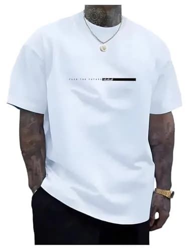 Verdusa Oversized Graphic T-Shirt White Large | Casual Streetwear for Men thumbnail 1