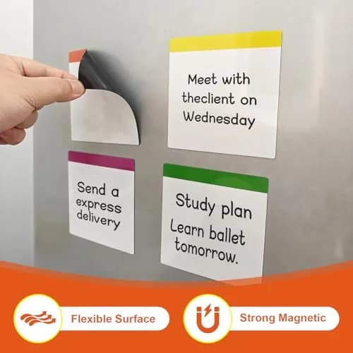 NIUBIKLUS Magnetic Dry Erase Board Labels 3" x 3" (18 Pack) | Reusable Notes for Fridge, Locker, Cabinet thumbnail 6
