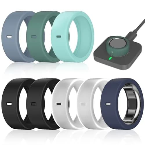 ZOOROO 8 Pack Oura Ring Gen 3/4 Silicone Cover Set, Size S (4-7) | Protects Smart Ring from Scratches thumbnail 1