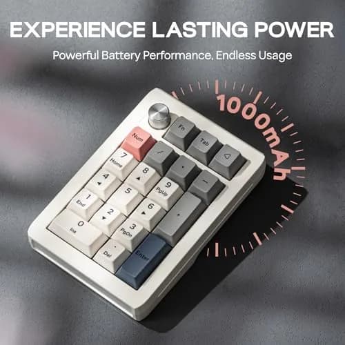 EPOMAKER EK21 VIA Gasket Number Pad with Knob, 20 Keys, 1000mAh Battery | PC Gaming Numpad for Windows & Mac thumbnail 7