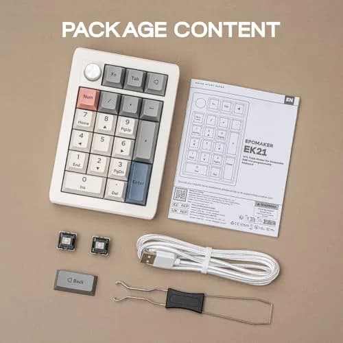 EPOMAKER EK21 VIA Gasket Number Pad with Knob, 20 Keys, 1000mAh Battery | PC Gaming Numpad for Windows & Mac thumbnail 8