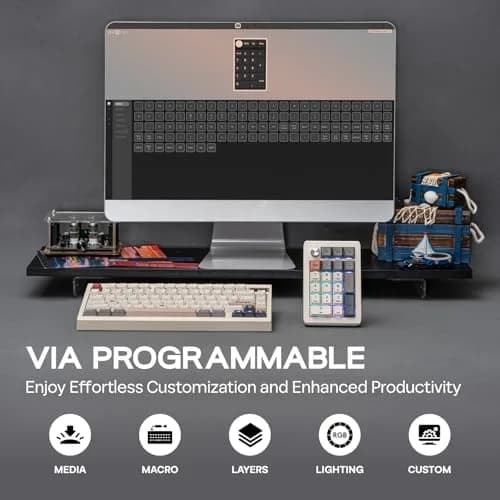 EPOMAKER EK21 VIA Gasket Number Pad with Knob, 20 Keys, 1000mAh Battery | PC Gaming Numpad for Windows & Mac thumbnail 3