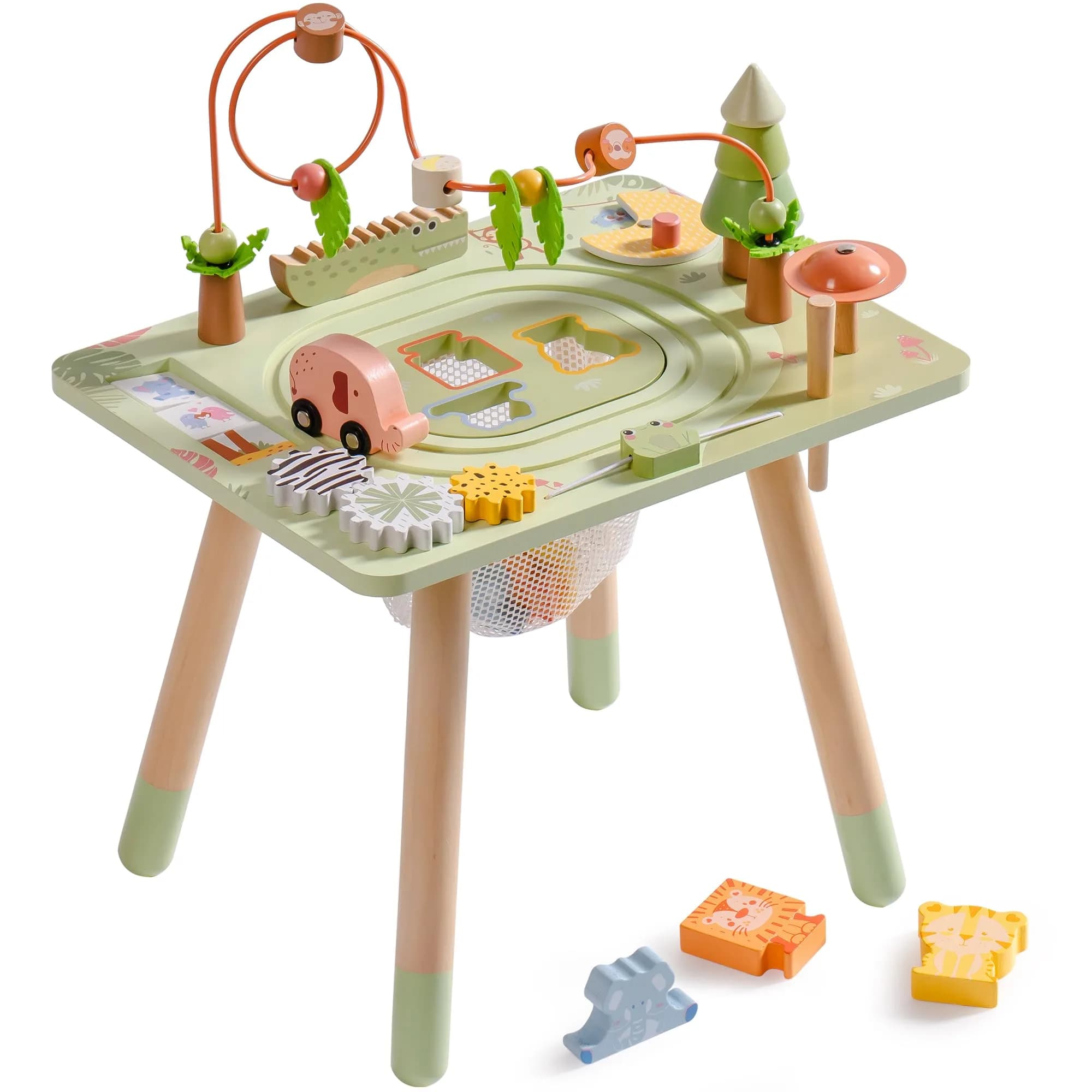 ROBUD Rainforest Activity Table Wooden Montessori Learning Toy 102 cm (40.16 in) | ASTM-Tested Educational Gift for Toddlers - main product image