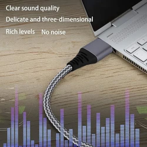 NCGGY USB to 6.35mm 1/4 inch TRS Audio Stereo Cable 10FT | High Fidelity 24bit/96KHZ, Gold-Plated Connectors thumbnail 6