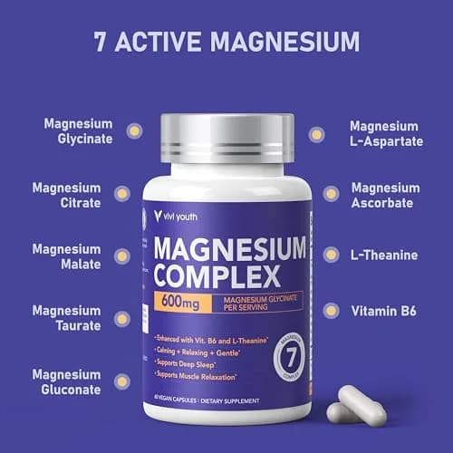 VIVI Youth Magnesium 7 Complex for Women with 600mg Glycinate | Supports Sleep, Energy & Mood thumbnail 5