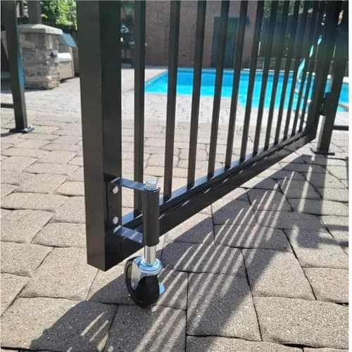 LIBEROLL Heavy Duty Gate Caster 10.16 cm (4 Inches) Rubber Wheel | Spring Loaded Swivel Caster for Wooden Gates, 113 kg (250 LBS) Load Capacity thumbnail 7
