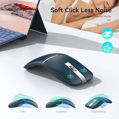 NYIEFADA Bluetooth Wireless Arc Travel Mouse 2.4G & Bluetooth 5.0 | Foldable, Rechargeable, Multi-Device thumbnail 4