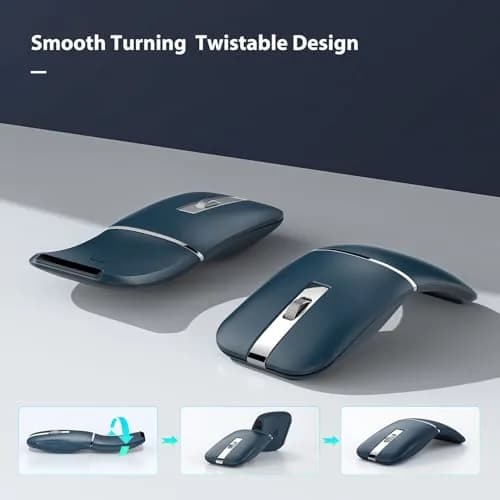 NYIEFADA Bluetooth Wireless Arc Travel Mouse 2.4G & Bluetooth 5.0 | Foldable, Rechargeable, Multi-Device thumbnail 2
