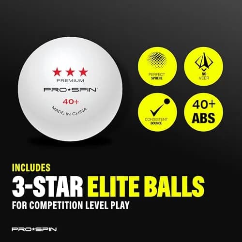 PRO-SPIN 4-Player Carbon Fiber Ping Pong Paddle Set with 8 ITTF-Approved Balls | 7-Ply Blade, 2.0mm Sponge, Shakehand Grip thumbnail 7