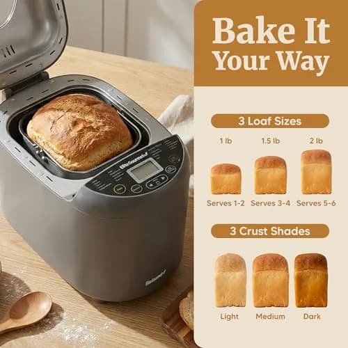 Elite Gourmet Bread Maker 2 Lb | PFAS-Free Ceramic Pan, 19 Presets, 120V thumbnail 5