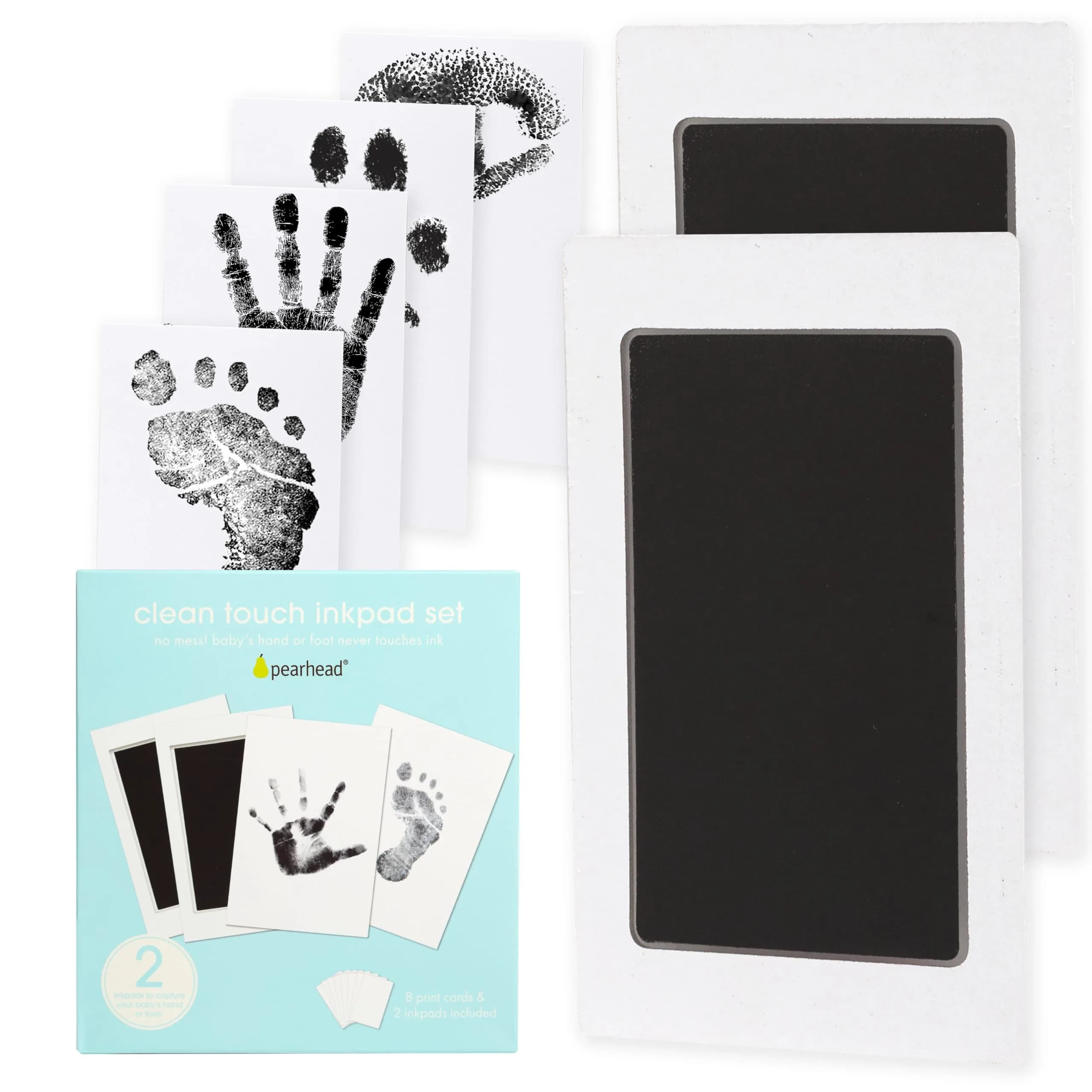 Pearhead Pumpkin Clean-Touch Ink Pad Set with 2 Impression Cards | Baby's First Halloween Keepsake — Black New Packaging