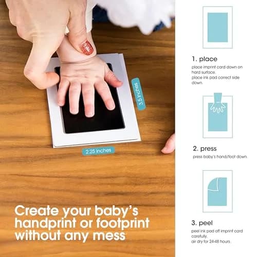 Pearhead Clean Touch Ink Pad Kit, 2-Pack, Baby Keepsake Gift | Mess-Free Newborn Prints thumbnail 2